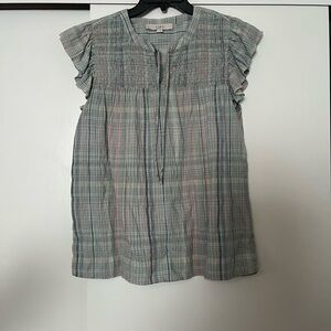 LOFT Plaid Blouse